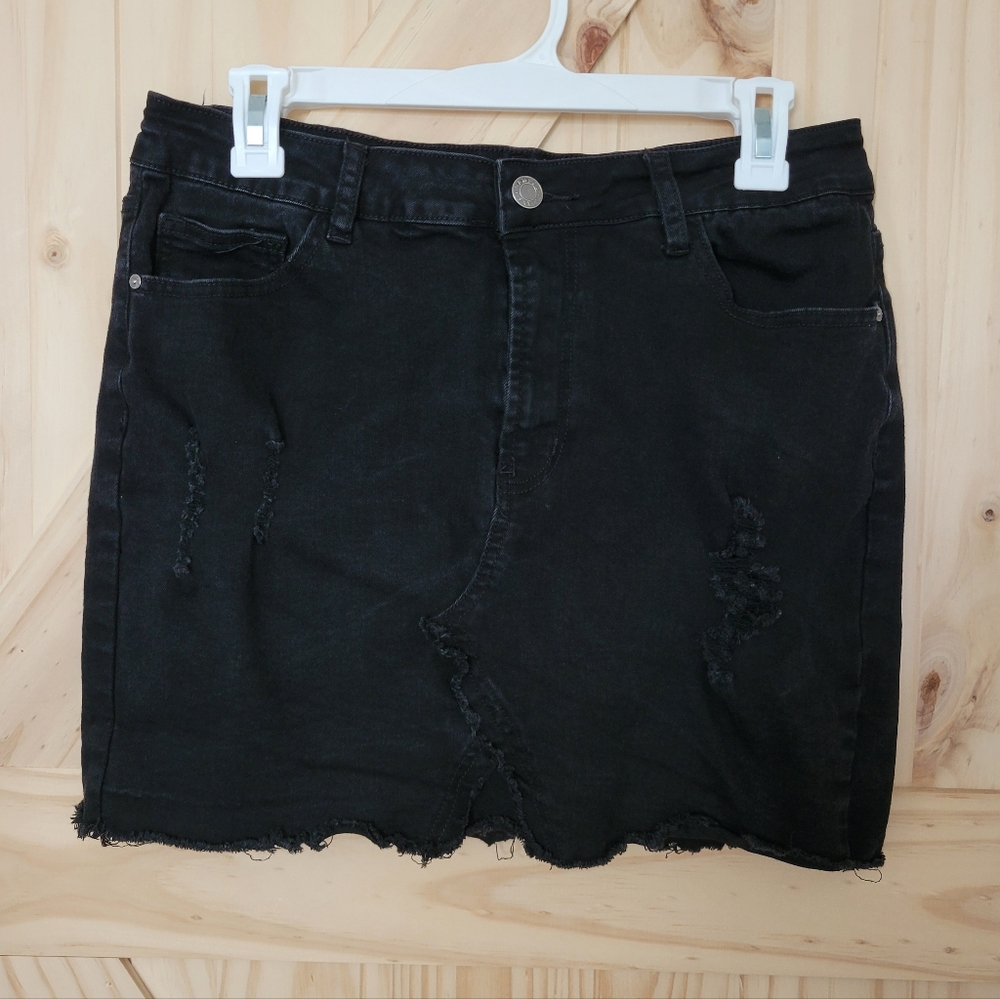 Bamboo Jeans black denim skirt